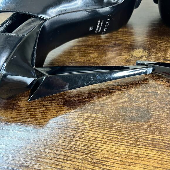 ETRO Ankle Booties Boots 9 Black Leather Cone Heel Pointed Toe Luxury Designer - Picture 11 of 11